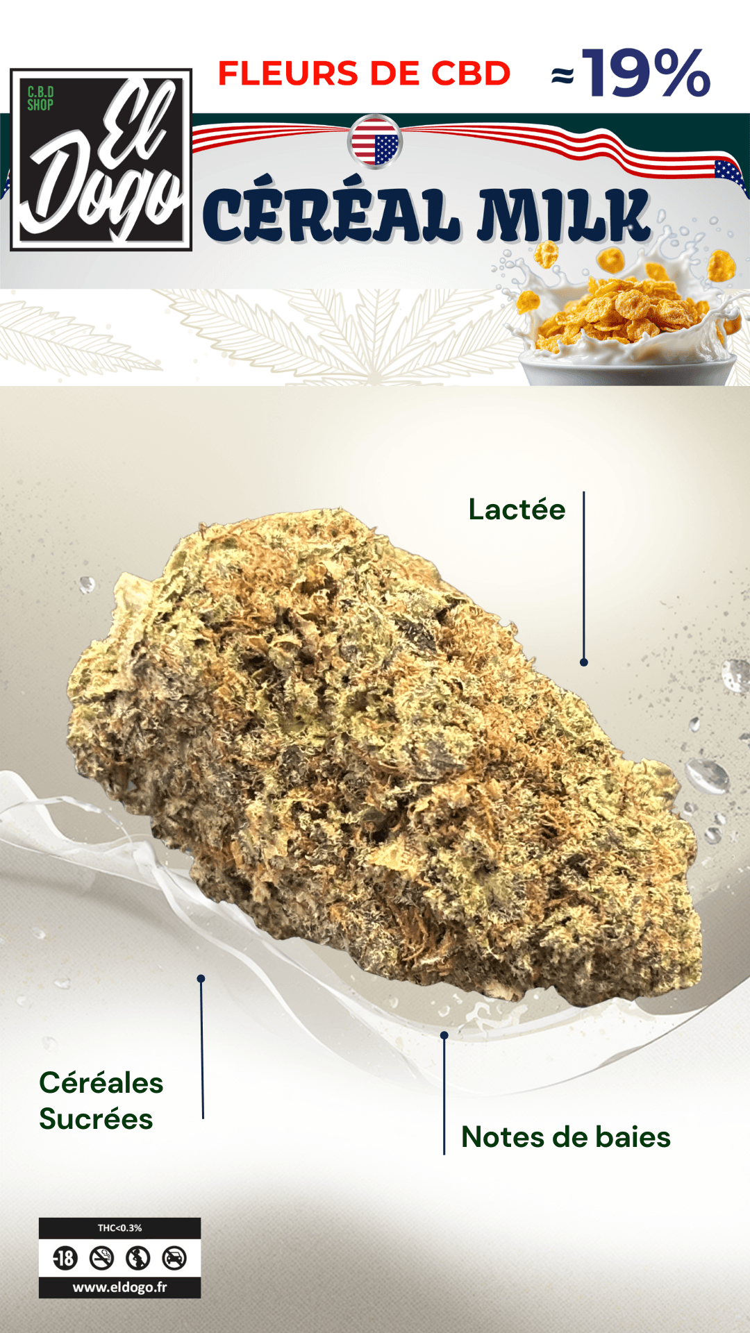 Fleurs de cbd céréal milk